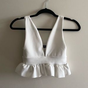 Nasty Gal White Peplum Top